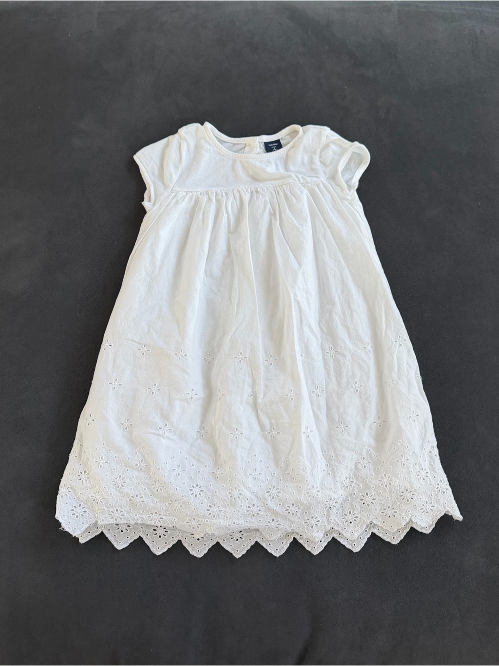 GAP White Eyelet Cotton Dress for Girls - Classic Summer Style